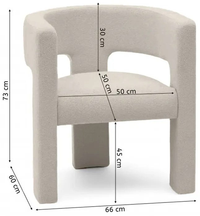 Fotoliu design alb cenusiu ALPAH LOOP