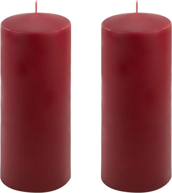 Set de lumânări 25 cm, Ø 10 cm, burgundy, 2 buc