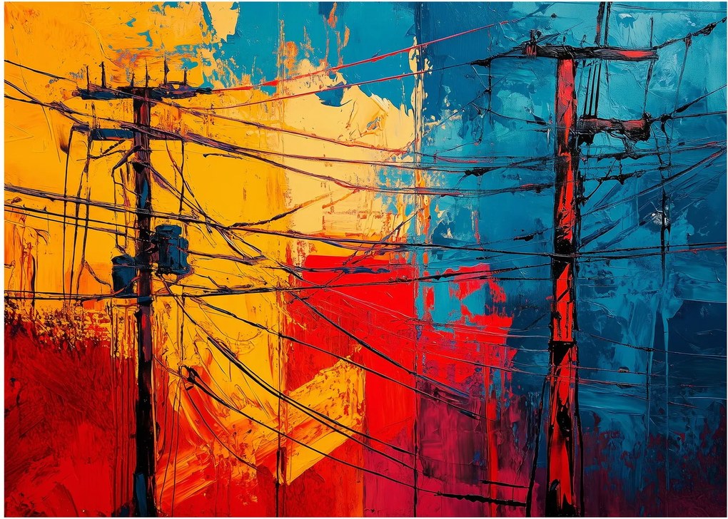 Tablou - Linii electrice abstracte (70x50 cm)
