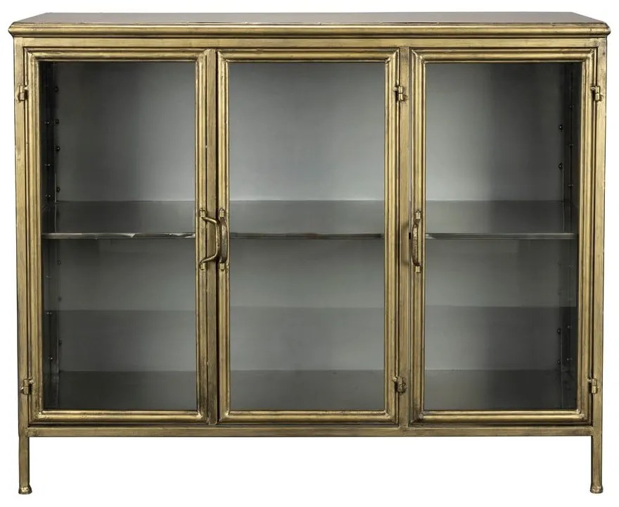 Vitrină aurie din metal 100x80x38,5 cm Gertlush – Dutchbone