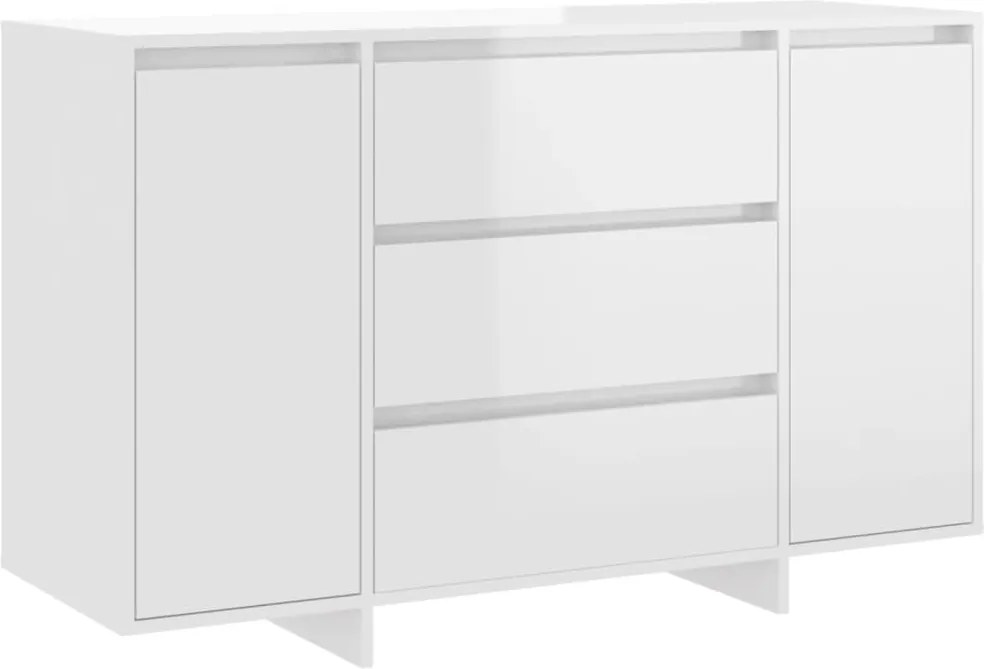 vidaXL Servantă cu 3 sertare, alb extralucios, 120x41x75 cm, PAL