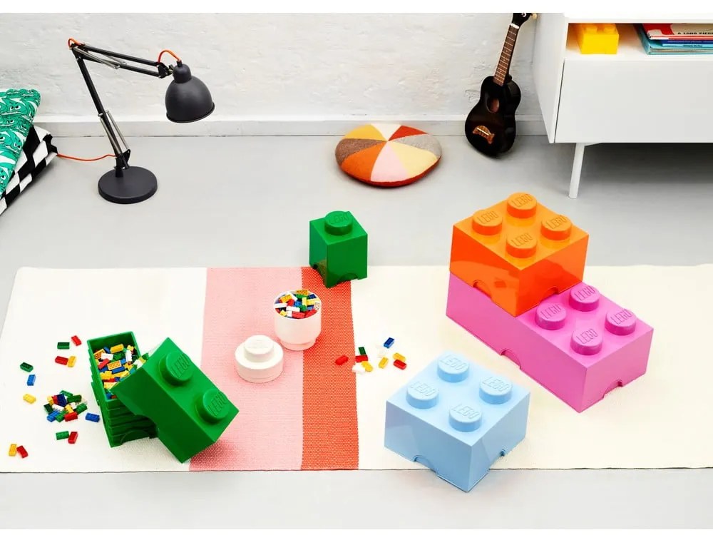 Cutie pătrată pentru depozitare LEGO®, roz deschis