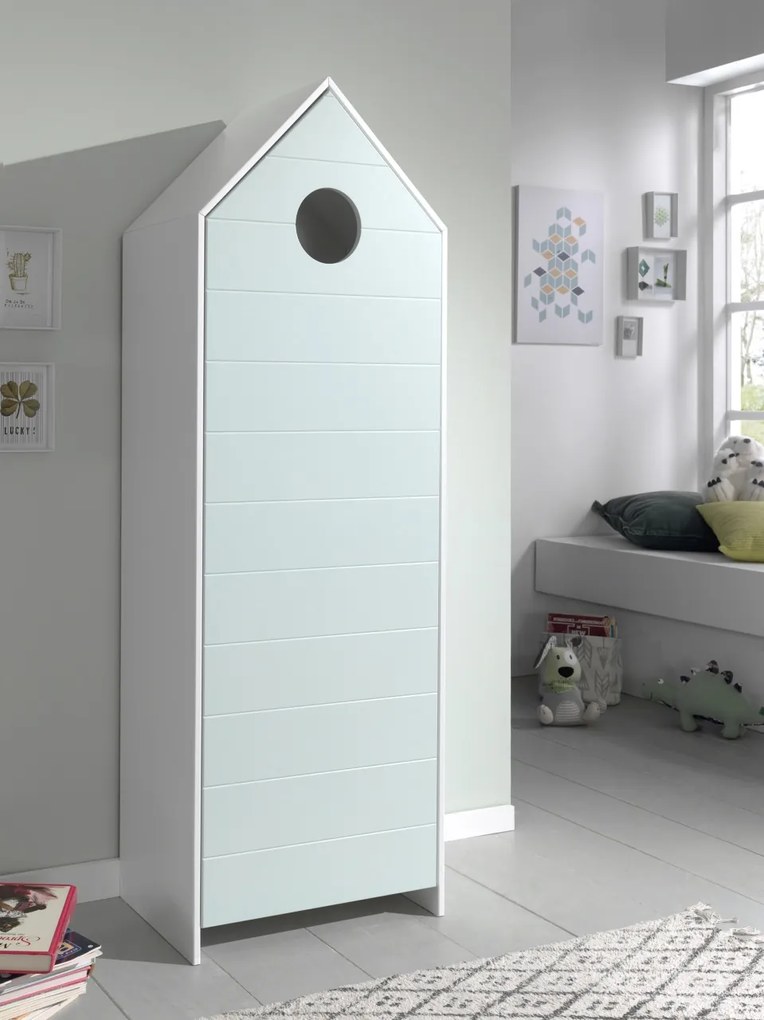 Dulap pentru Copii Căsuță, Verde Mentă, (MDF) – CASAMI – Vipack