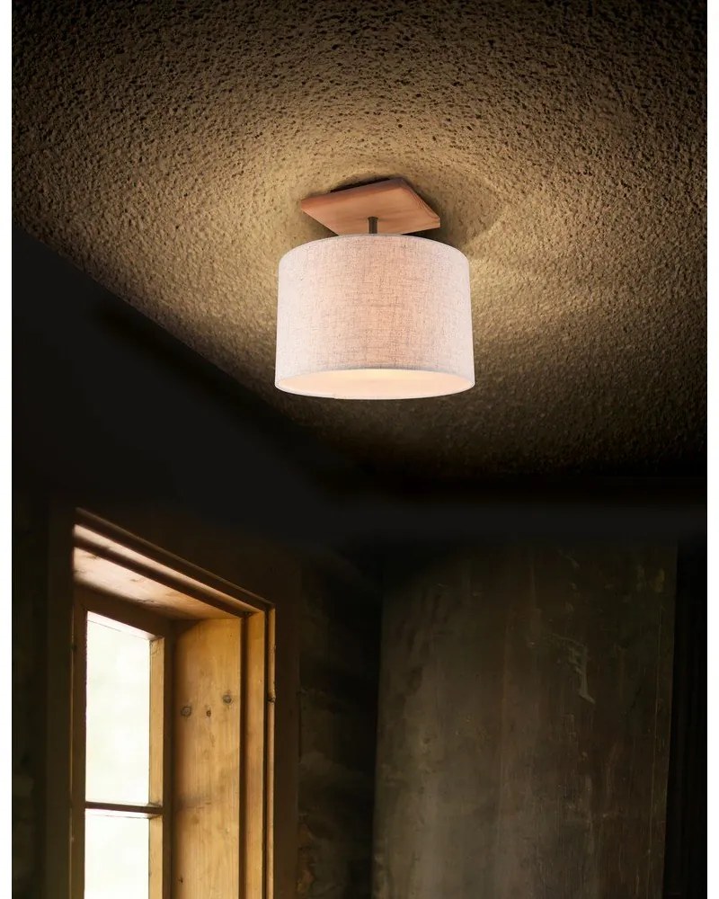 Plafonieră gri deschis cu abajur textil Elmau – Trio