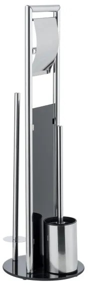 WENKO 24075800 - Set WC RAVINA, 20x707 cm, inox/argintiu/negru