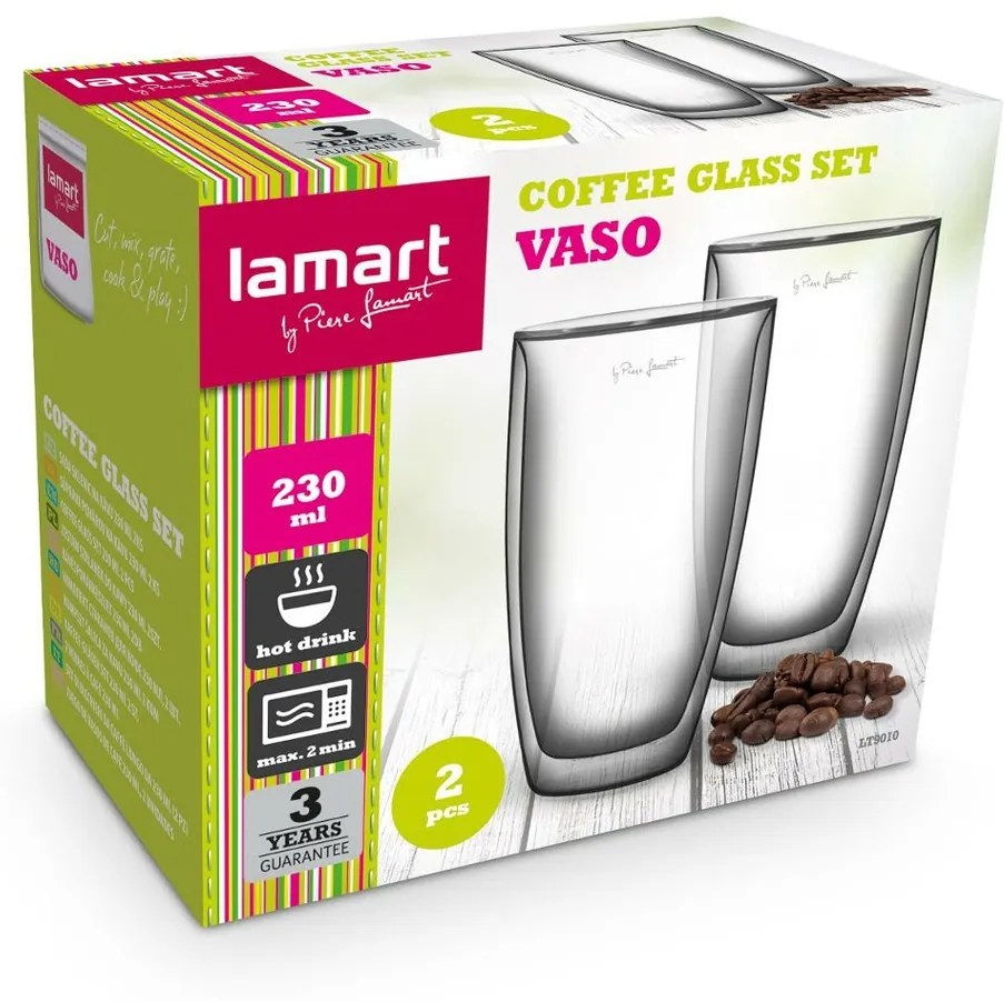 Lamart LT9010 set de pahare Coffee Vaso, 230 ml,,,2 buc