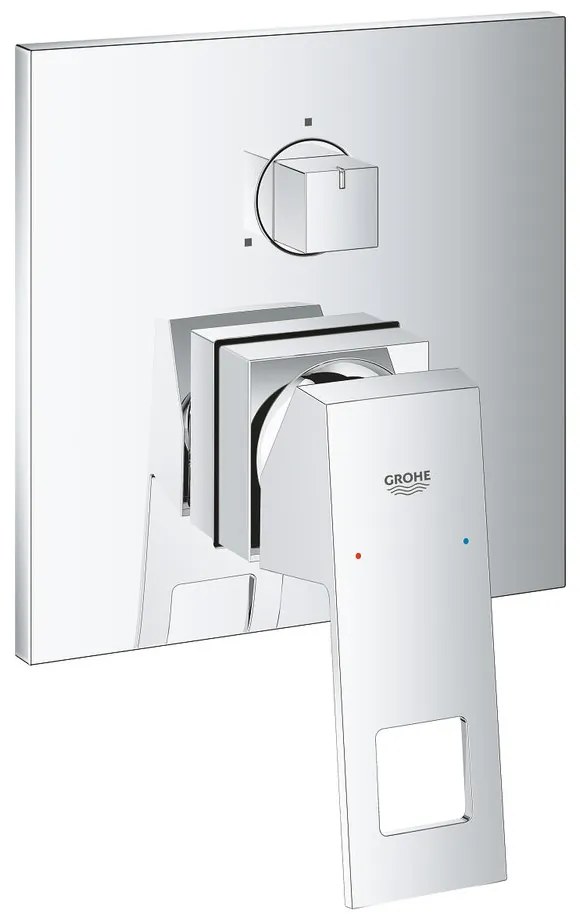 Baterie cada - dus incastrata Grohe Eurocube cu 3 functii crom