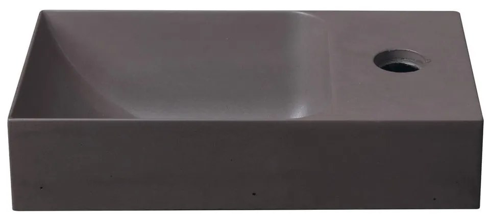 Chiuvetă mică pentru WC maro închis din beton 31x17 cm Piccolino – Sapho
