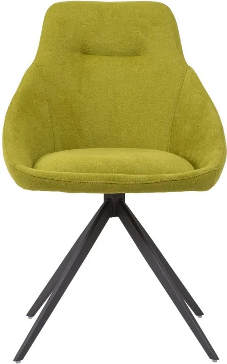 Scaun dining verde din metal si poliester Celia Lime Somcasa