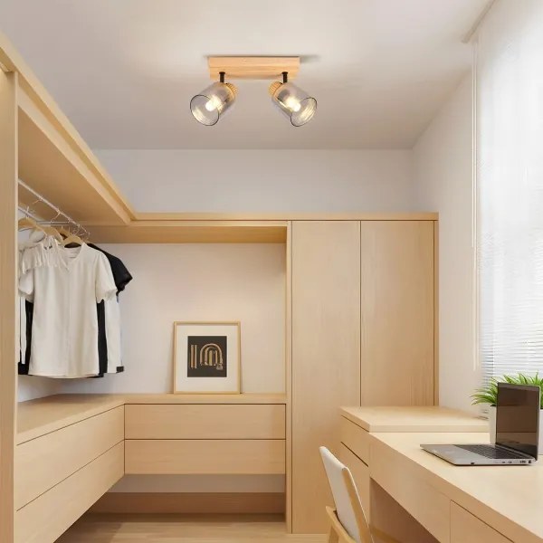 Brilagi - Spot HYGGE 2xE14/15W/230V lemn/fumuriu