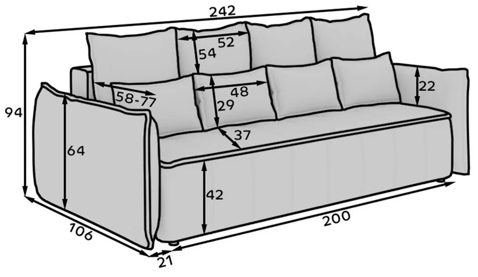 Canapea bej extensibilă/cu spațiu de depozitare cu tapițerie din catifea 242 cm Weltton – ELTAP