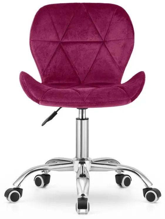 Set pentru birou – birou pliabil ZARIMO 80×40 cm alb + scaun de birou AVOLA VELVET visiniu