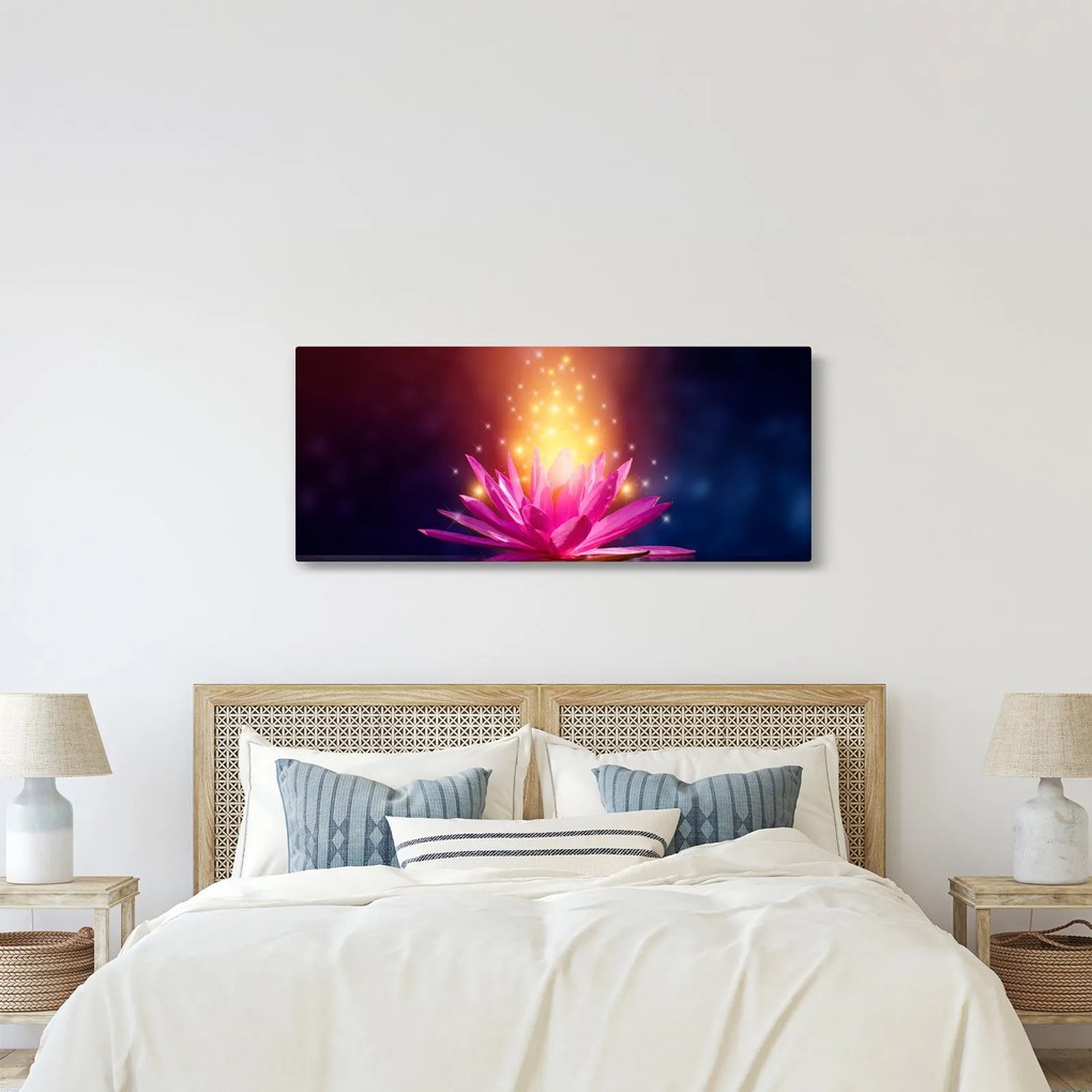 Tablou cu lotus pe apă (120x50 cm)
