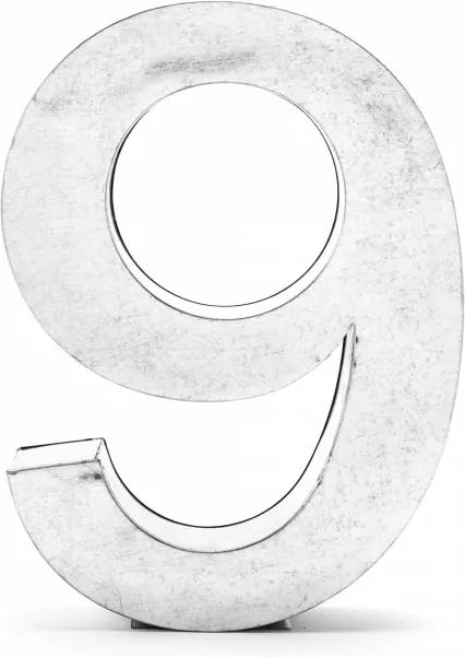 Obiect decorativ metalic cifra 9 - 35cm Metalvetica Seletti