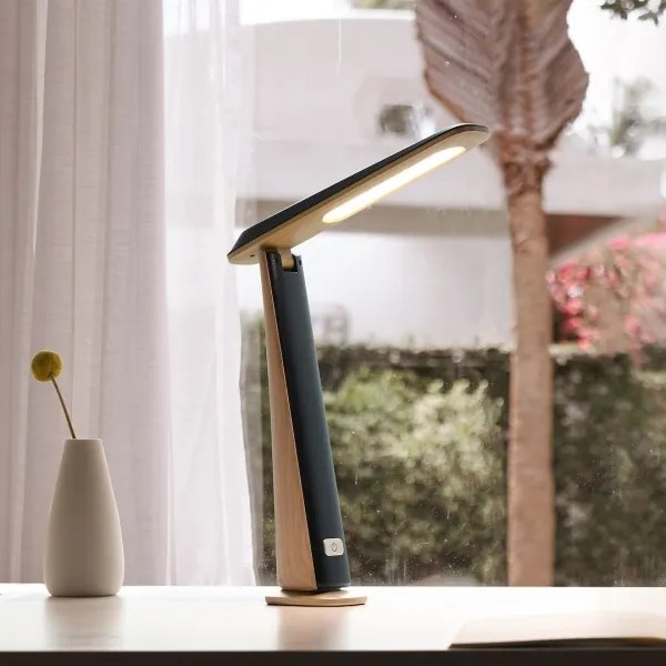 Lampă de birou LED reîncărcabilă cu dimmer TOP LED/4W/5V 1800 mAh 3000/4000/5000K maro/negru