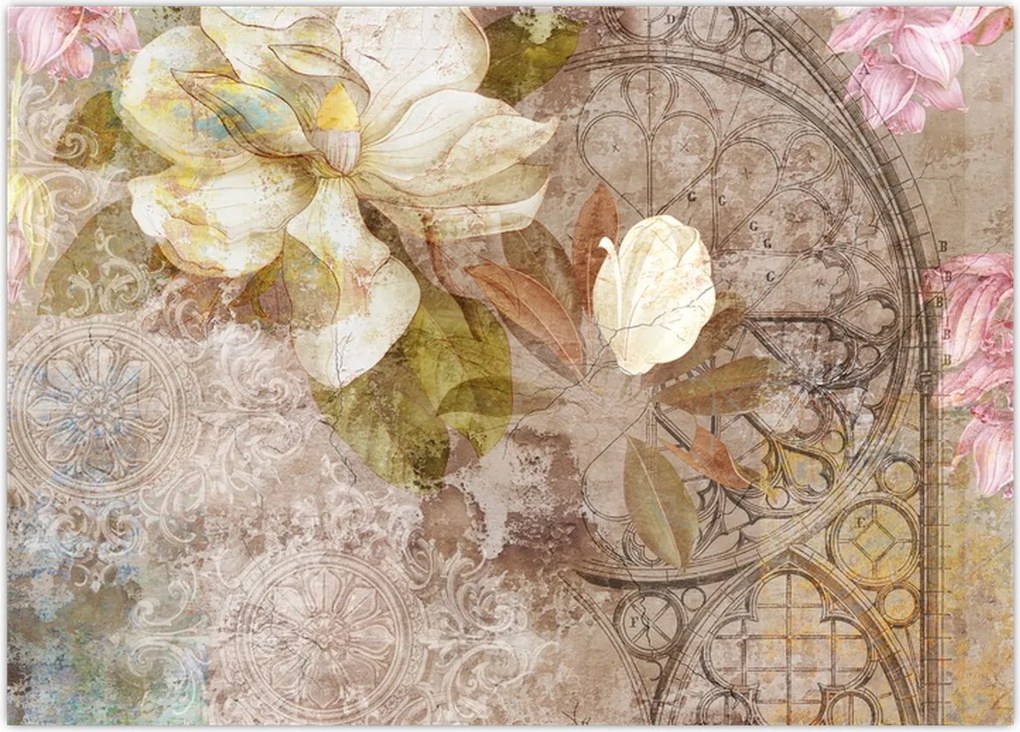 Tablou - Ornament de flori (70x50 cm)