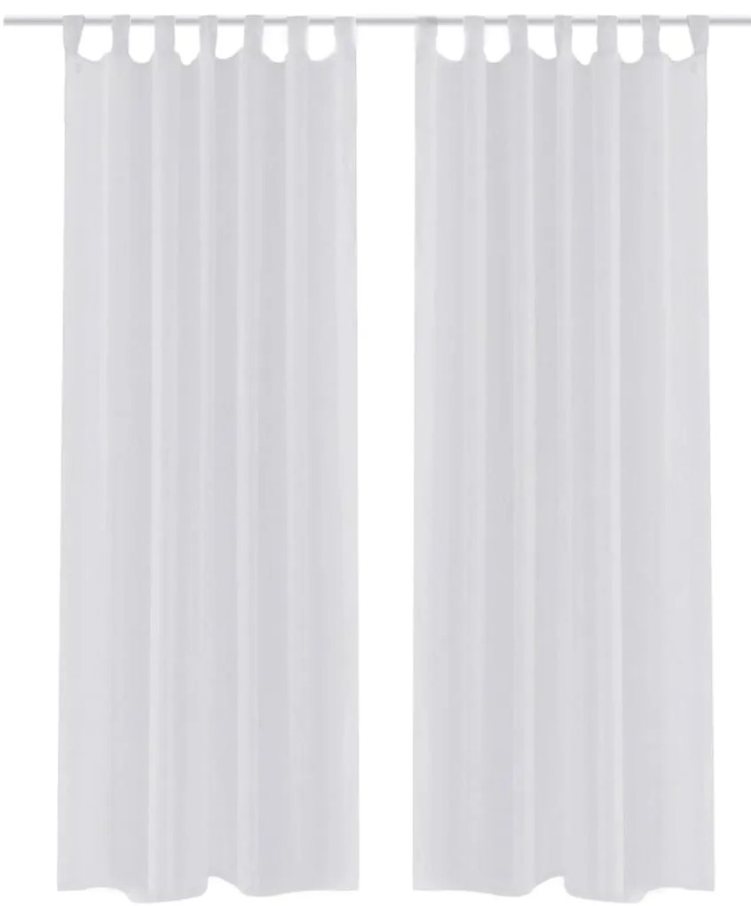 Draperie transparentă, 2 buc., 140 x 245 cm, alb
