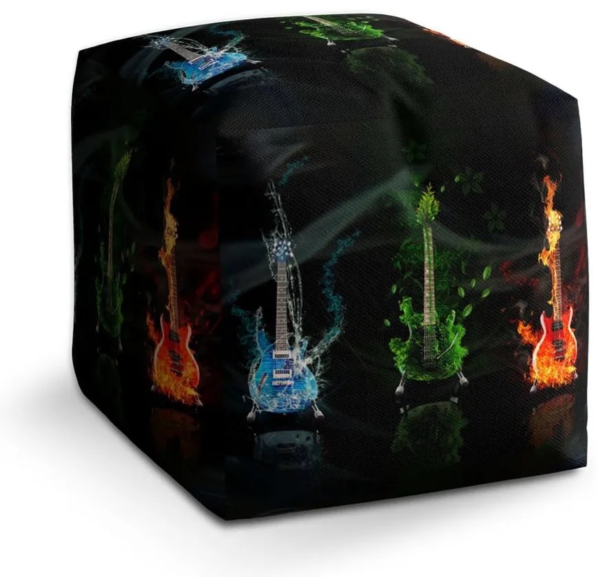 Taburet Cube chitare, negru