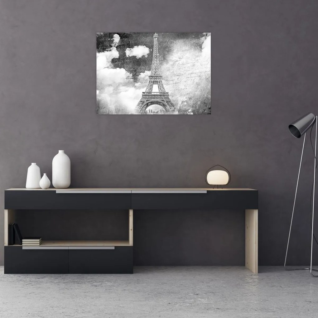 Tablou pe sticlă - Carte poștală de epocă a orașului N⁰3 (70x50 cm)