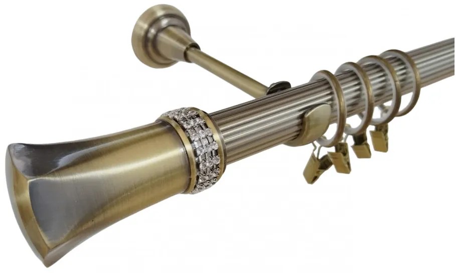 Galerie simpla PLUTON CRYSTAL STRIAT /25 - aur antic (Alege marime: 160 cm)