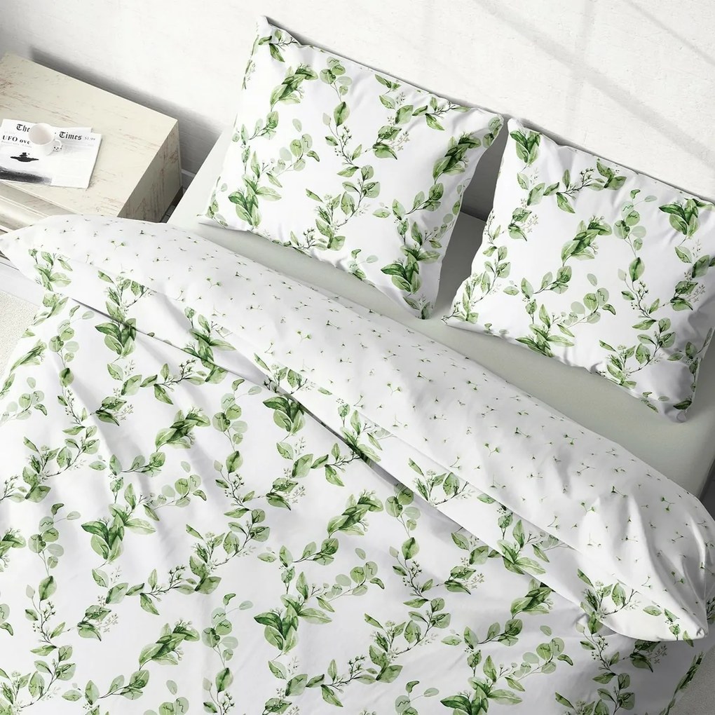 Stanex Lenjerie de pat din bumbac Eucalipt,reversibilă, 140 x 220 cm, 70 x 90 cm