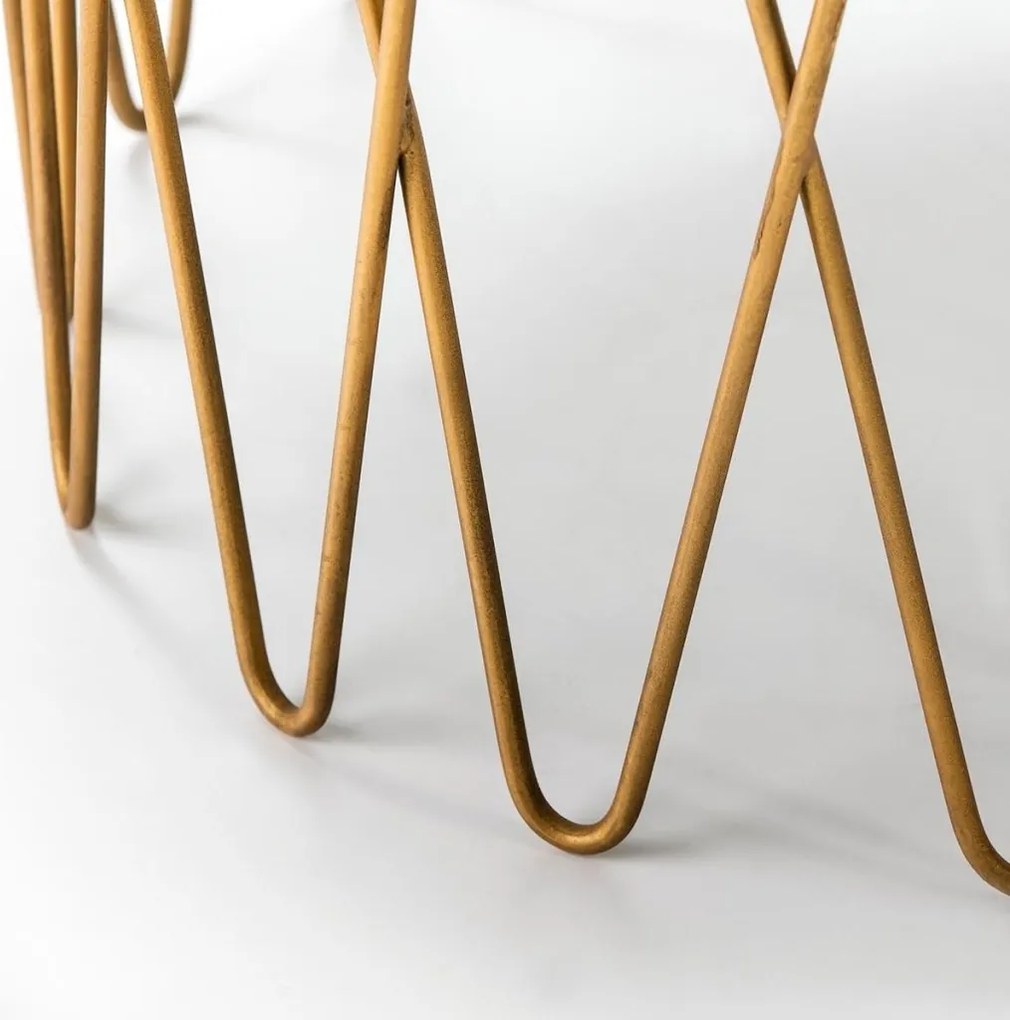 Masuta de cafea din metal si marmura design modern Coral diametru:66cm 69511/00 TN