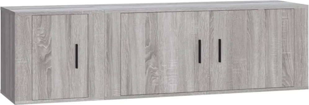 vidaXL Set dulapuri TV, 2 piese, gri sonoma, lemn prelucrat