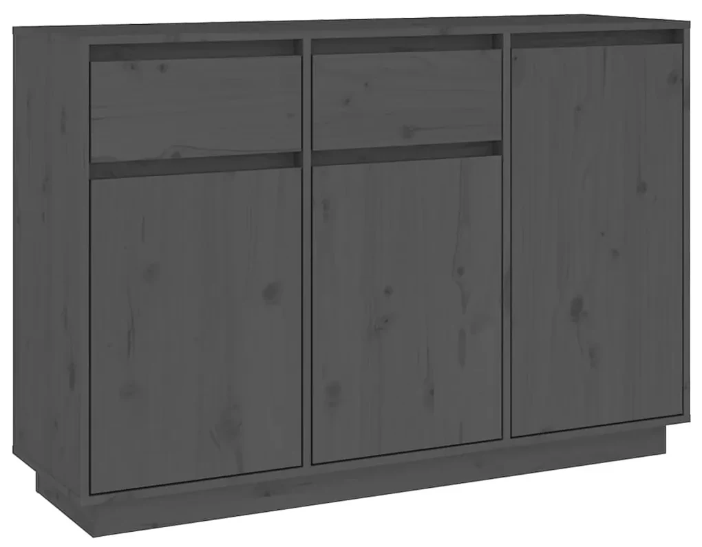 814331 vidaXL Servantă, gri, 110x34x75 cm, lemn masiv de pin