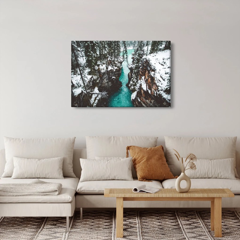 Tablou - râul de munte iarna (90x60 cm)