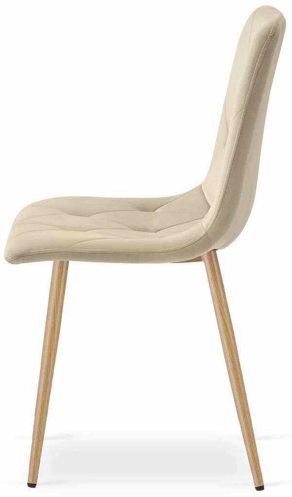 Scaun de dining din catifea bej deschis LIBRA