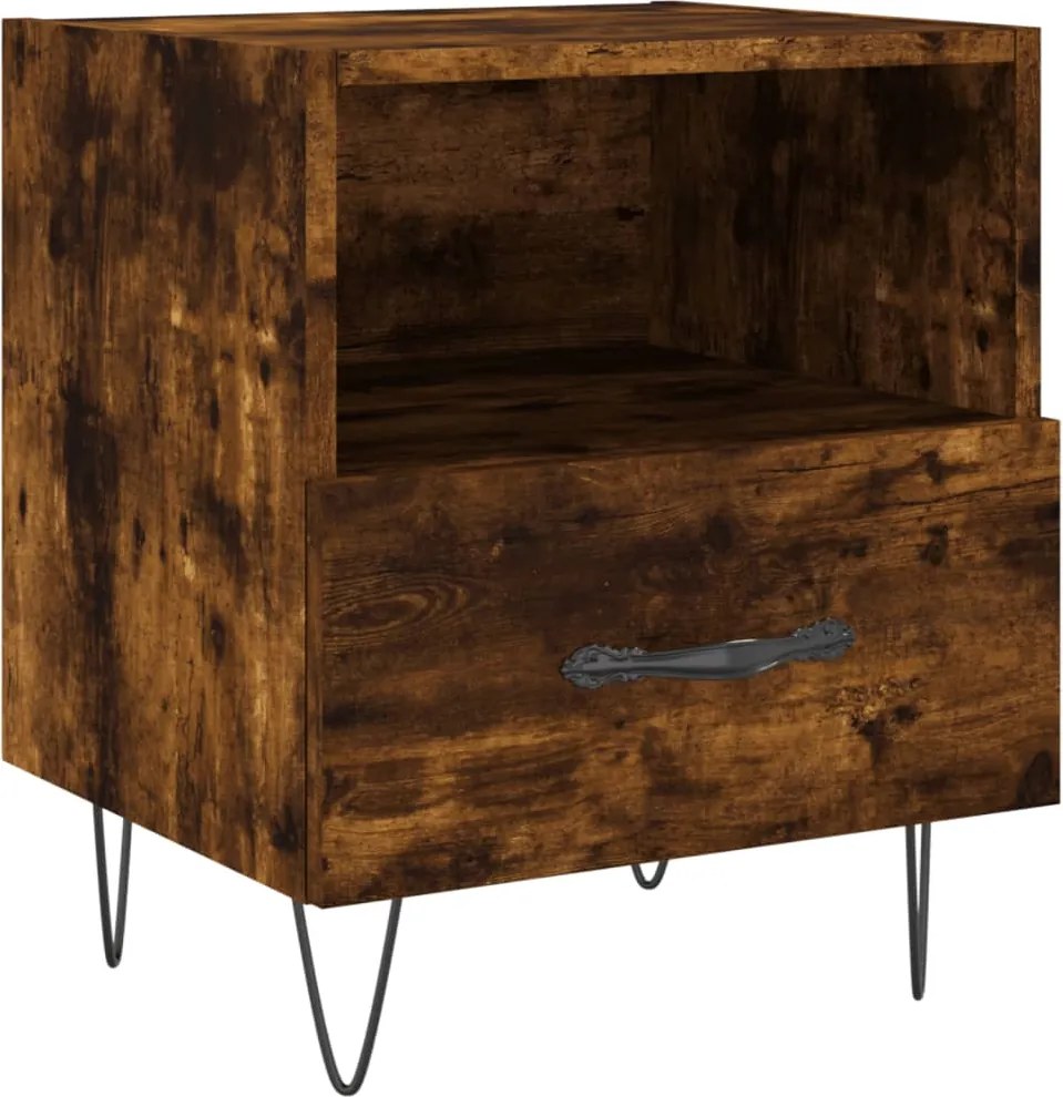 vidaXL Noptieră, stejar fumuriu, 40x35x47,5 cm, lemn compozit