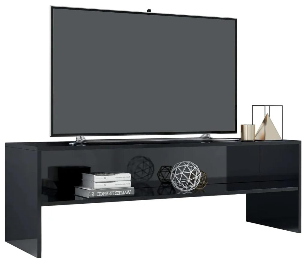 Comoda TV, negru extralucios, 120x40x40 cm, lemn prelucrat 1, negru foarte lucios