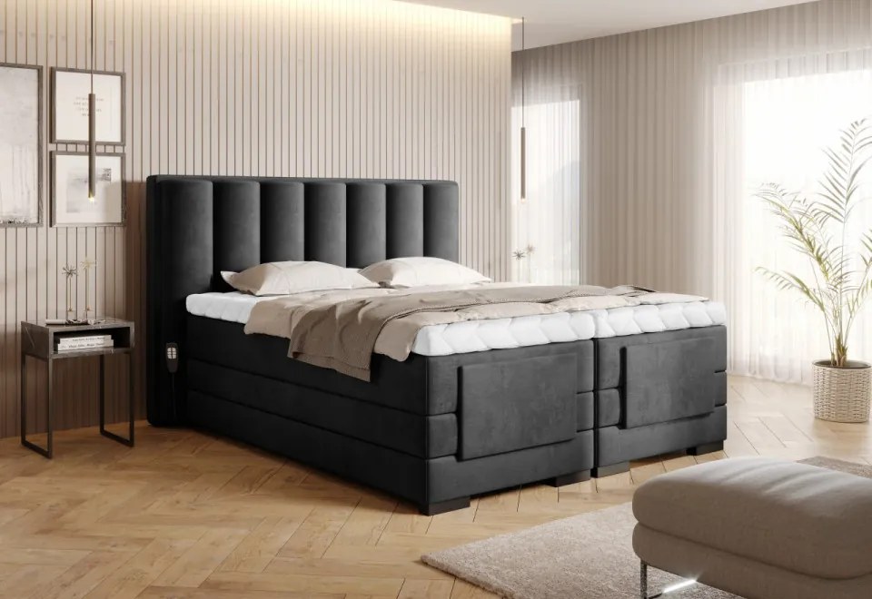 Pat electric ajustabil, 160x200 cm, Veros 161, Eltap (Culoare: Gri - Velvetmat 4)