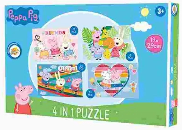 Purcelușa Peppa puzzle 4-în-1