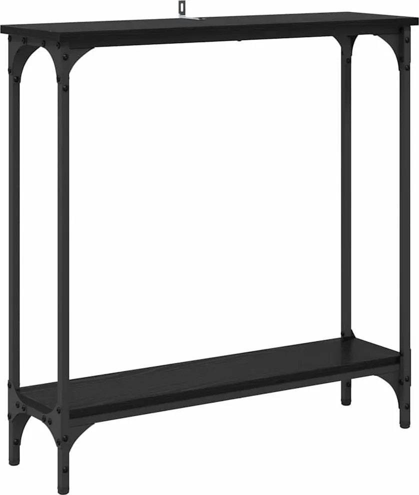 vidaXL Masă de consolă Stejar Negru 75 x 22,5 x 75 cm Lemn compozit
