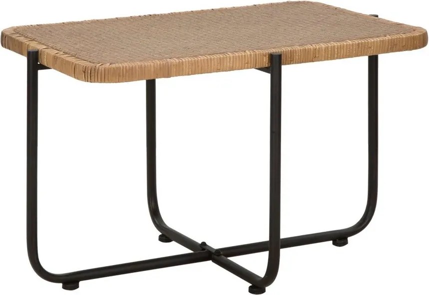 Măsuță de cafea neagră/în culoare naturală din ratan 55x75 cm Cebu – Mauro Ferretti