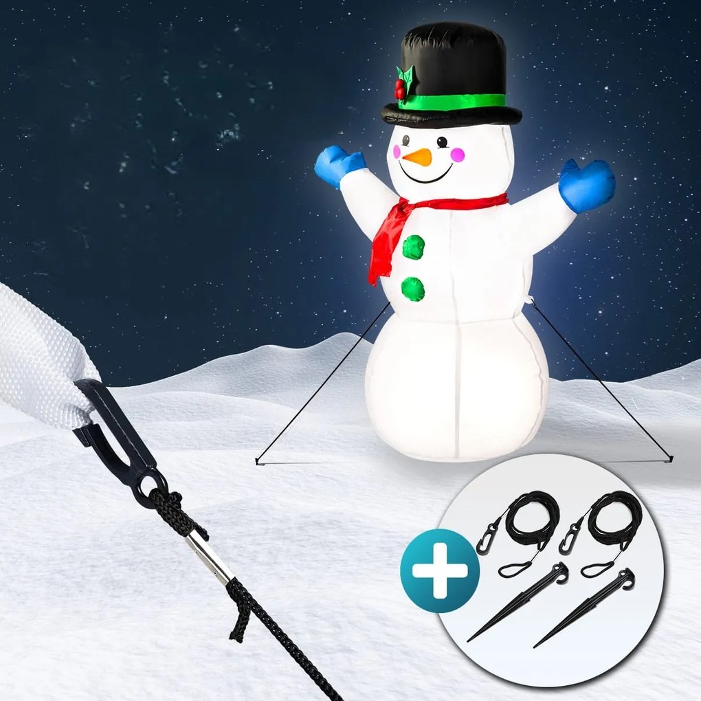 Om de zăpadă gonflabil cu iluminare, 120cm, alb Monzana