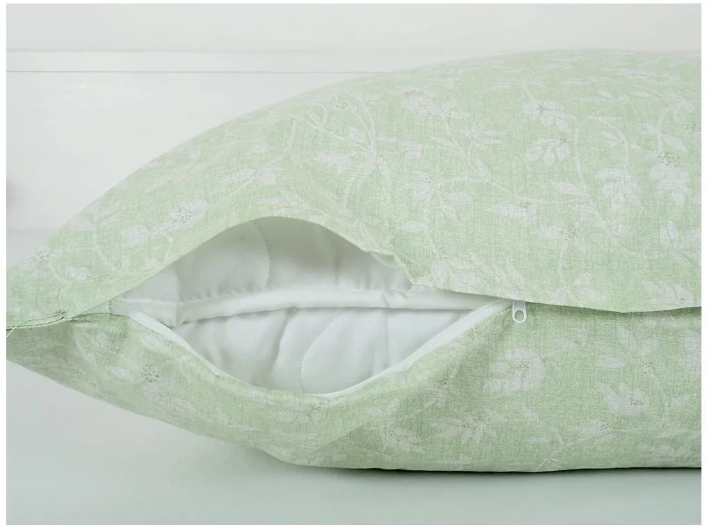 Lenjerie de pat din bumbac Renforce GREEN FLOWERS verde Dimensiune lenjerie de pat: 70 x 90 cm | 140 x 200 cm