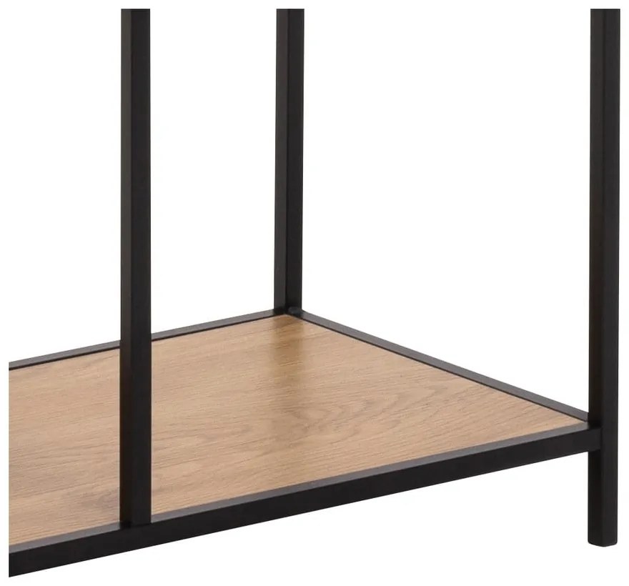 Bibliotecă neagră/în culoare naturală cu aspect de lemn de stejar 77x185x35 cm Seaford – Actona