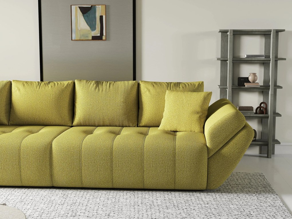 Canapea extensibilă dumonde cu ladă de depozitare si sezut confortabil din spuma high-density, Berlin Enjoy Green 300x100 cm