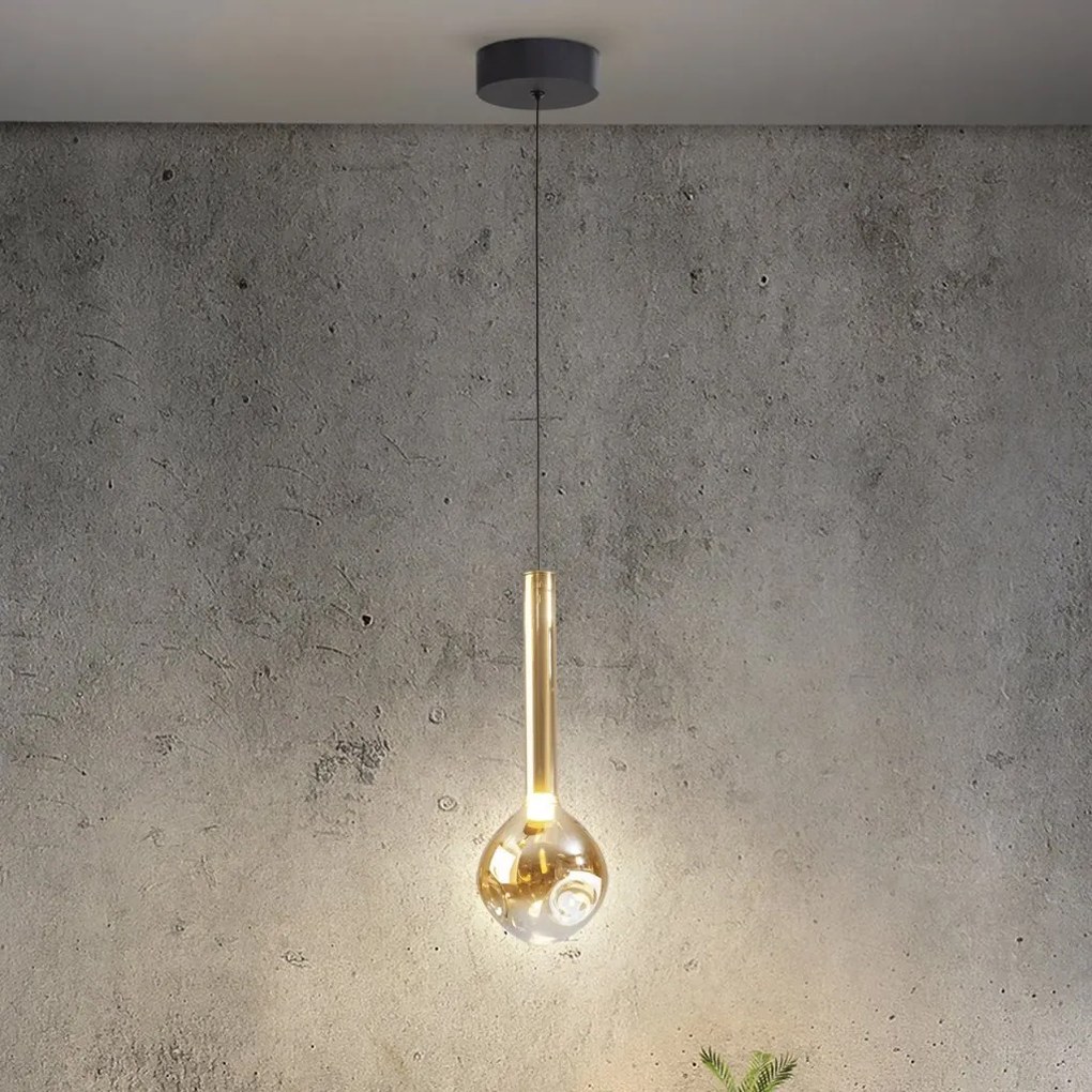 Pendul LED design modern Essenza negru, auriu