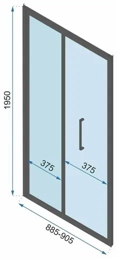 Usa de nisa pliabila Rea Rapid Fold 90 cm sticla 6 mm negru