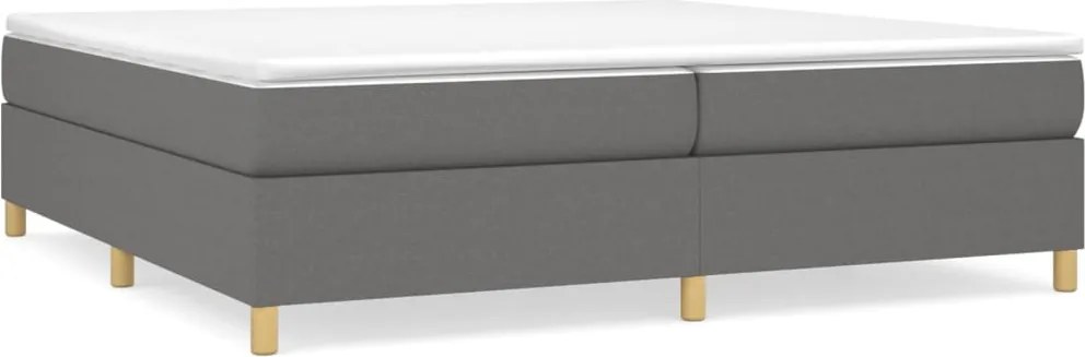 vidaXL Pat box spring cu saltea, gri închis, 200x200 cm, textil