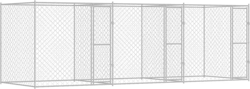 vidaXL Cușcă pentru câine Argintiu 600 x 200 x 200 cm Oțel Galvanizat