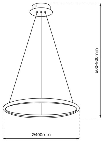 Lustră LED pe cablu ROTONDA LED/27W/230V aurie