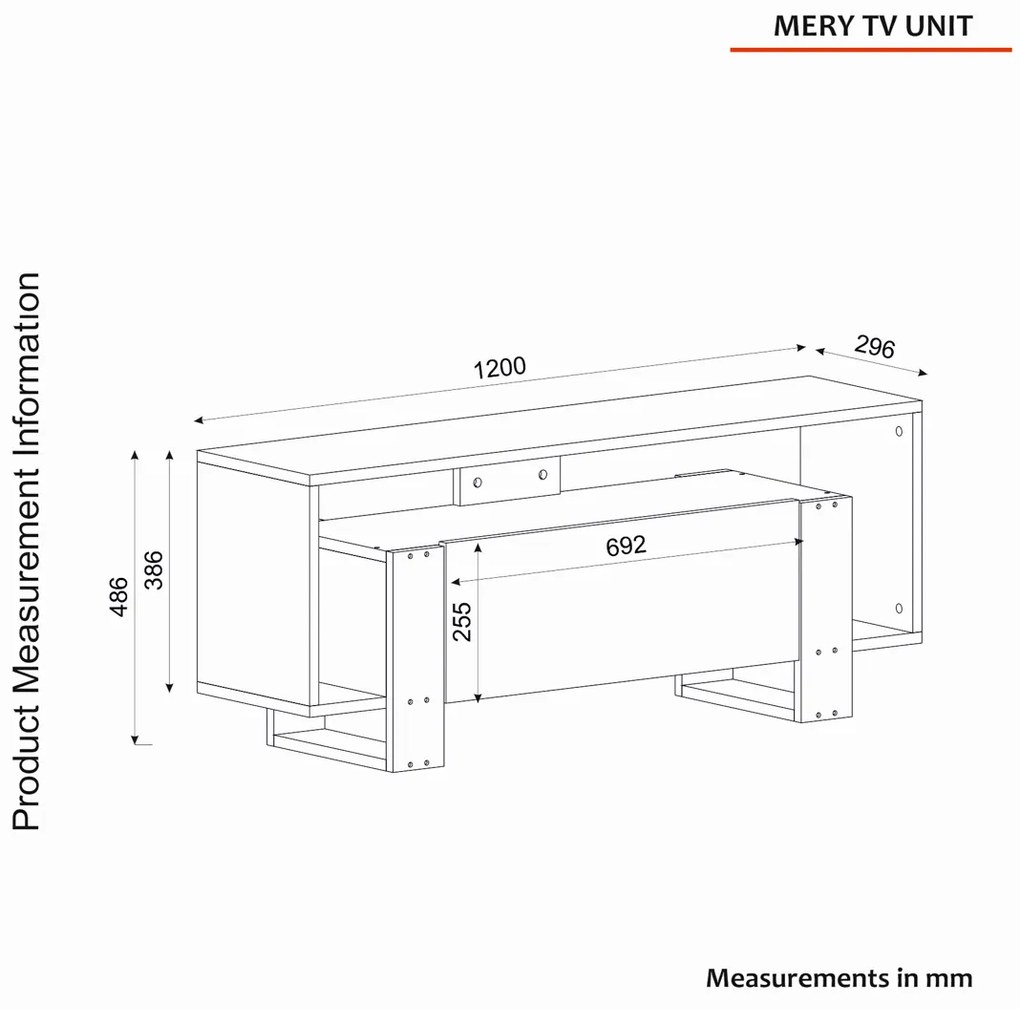 Masă TV Mery White