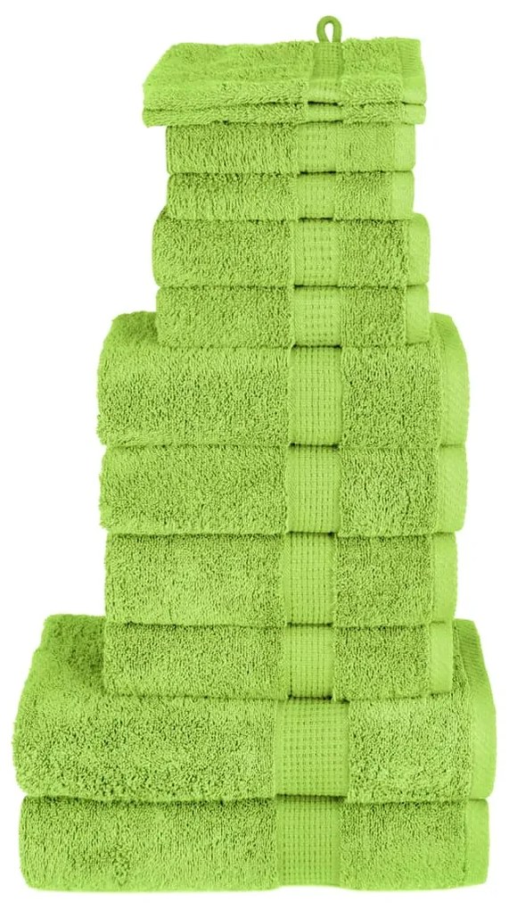 vidaXL Set de prosoape premium SOLUND, 12 piese, verde, 600 g/m²