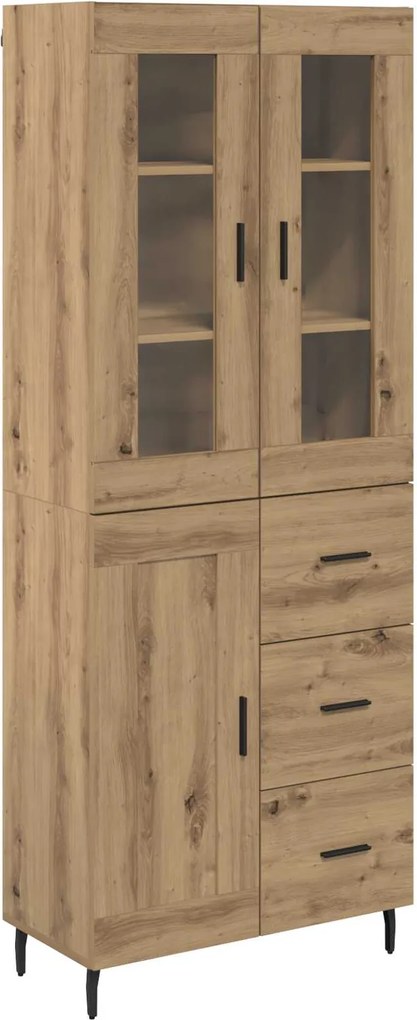 vidaXL Bufet cu sertar 2 pcs Stejar Artizanal Lemn compozit