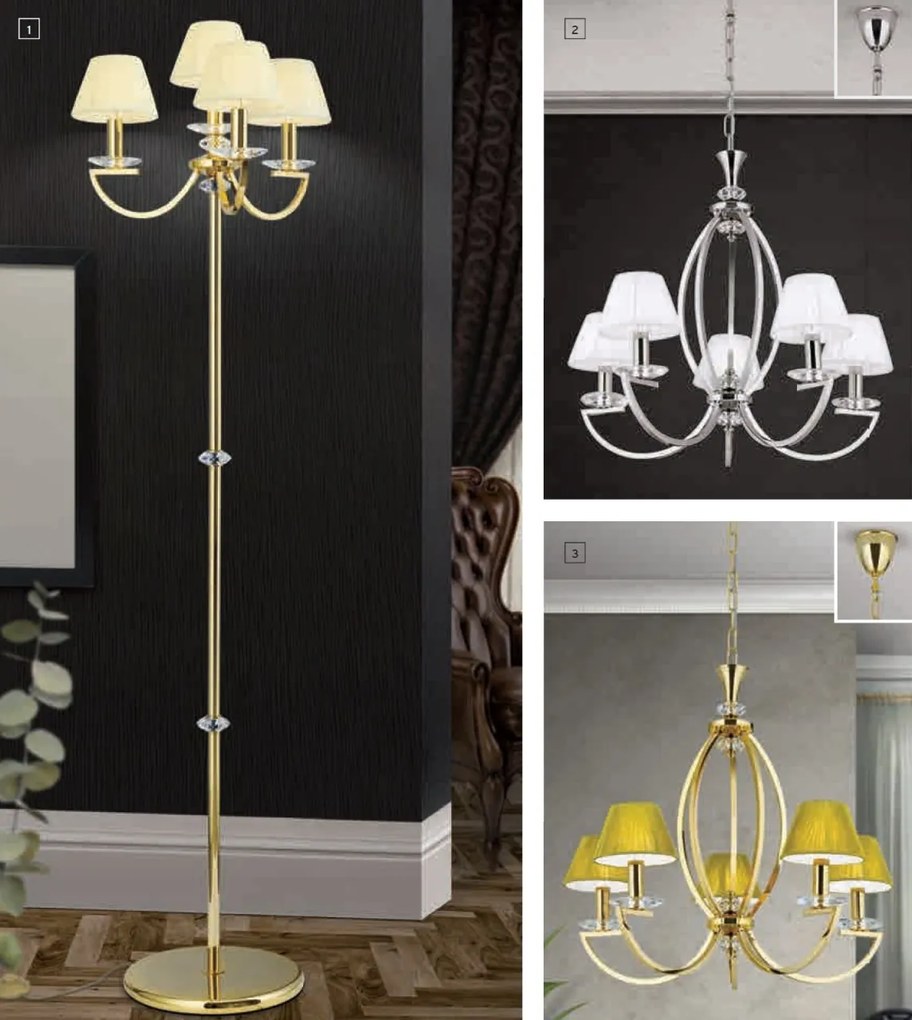 Candelabru cristal Swarovski elegant de lux Avala 12L 24K gold plated