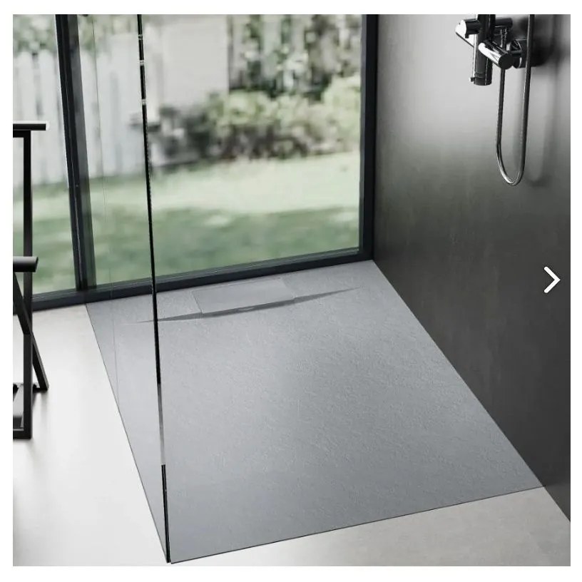Rea Bazalt Grey cadita de dus patrata x90 cm gri REA-K4105
